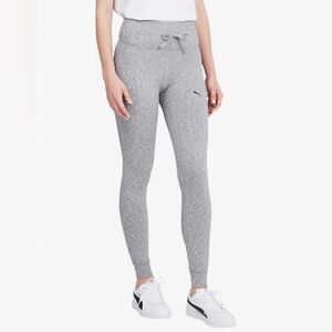 PUMA $40 Midweight Drawstring Jogger Leggings Size M Heather Grey like new